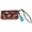 Sunflower Turquoise, variant on Women's Western Turquoise Rhinestone Feather Leather Wallet Zippered Clutch 18FKW32C