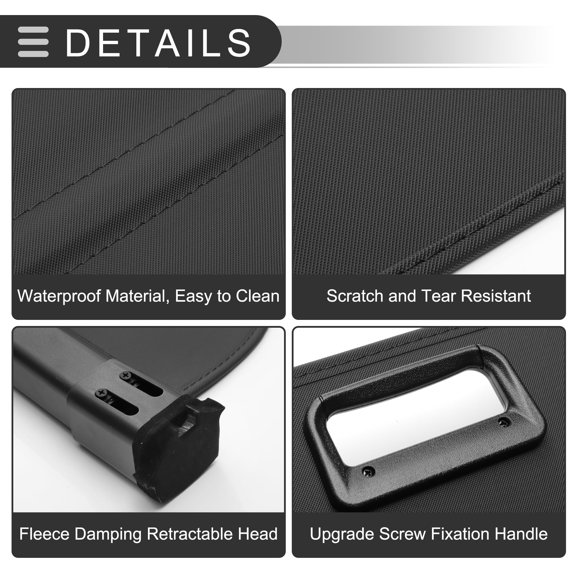 Unique Bargains Retractable Cargo Cover for Audi Rear Parcel Shelf Shield Shade Black