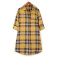 thumbnail image 4 of Camisa larga de mujer con botones y manga larga a cuadros, informal, holgada, 4 of 8