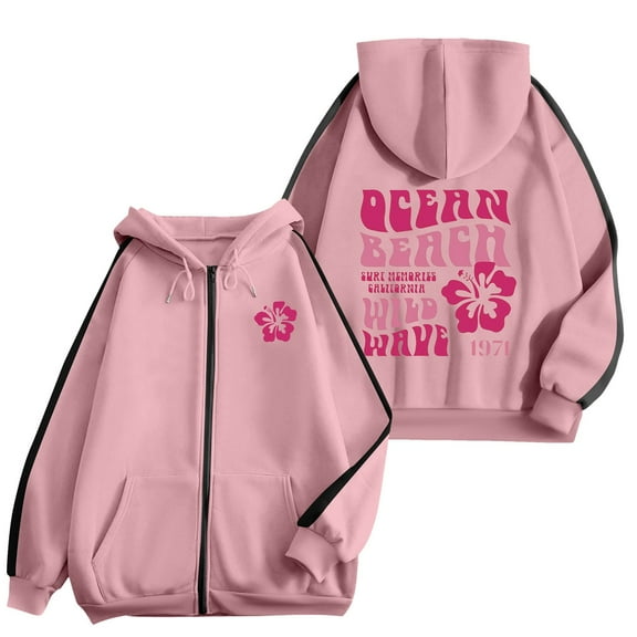 Hoodie Women Cute Fall Oversized Hooded Long Sleeve Puff Drop Shoulder Hoody Graphic Cotton Hoodies Sweatshirts(Pink,XXL)