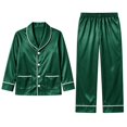 thumbnail image 6 of Goodw7 Family Christmas Pajamas Matching Set with Dog, Satin Button Down Holiday Sleepwear with Matching Family Design for Christmas Morning Photos, Mens, 6 of 6