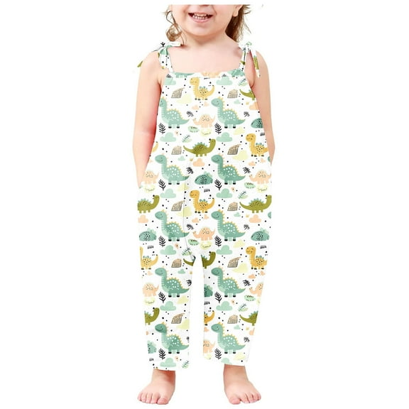 Fjofpr Toddler Girl Clothes 3T Toddler Girl Clothes under $10 Toddler Girls Kids Printing Jumpsuit Playsuit Strap Romper Summer Outfits Clothes