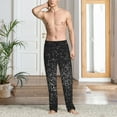 thumbnail image 2 of Gaeub Black And White Dotted Print Mens Pajama Pants,Lounge Pants With Pockets And Drawstring-Medium, 2 of 6