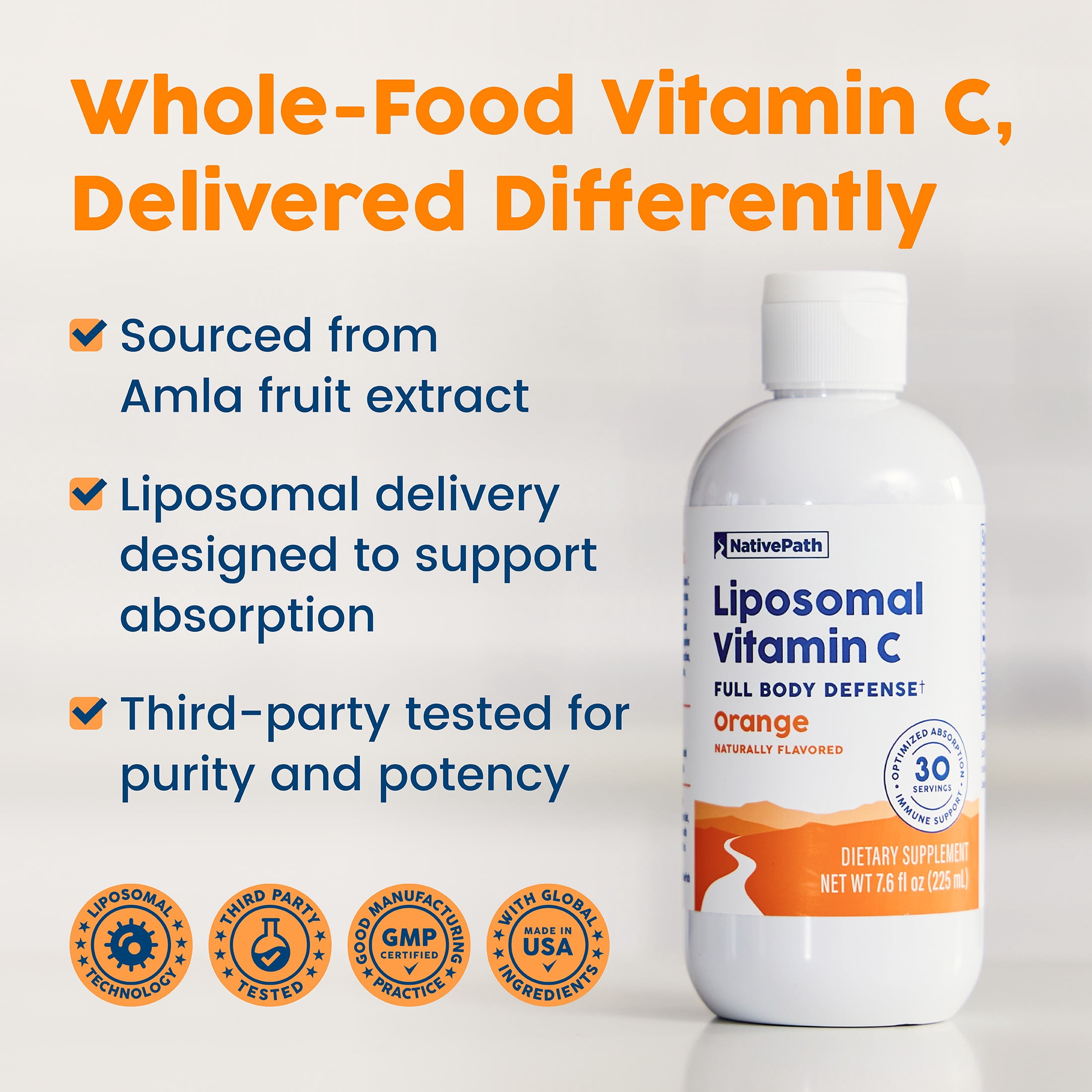 NativePath, Liposomal Vitamin C 500mg from Amla, 30 Servings