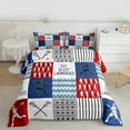 thumbnail image 4 of Castle Fairy Sport Lacrosse 2pcs Bedding Comforter Set for Teens,Blue Red Twin Comforter Sets,Geometric Plaid Breathable Bedding Set,Luxury Bedroom Decor, 4 of 8
