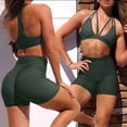 thumbnail image 3 of Viikei Womens Shorts Clearance Shorts for Women Plus Size Women's Shorts Pull on Wrinkled High Waist Hip Stretch Running Fitness Yoga Pants Biker Shorts, 3 of 5