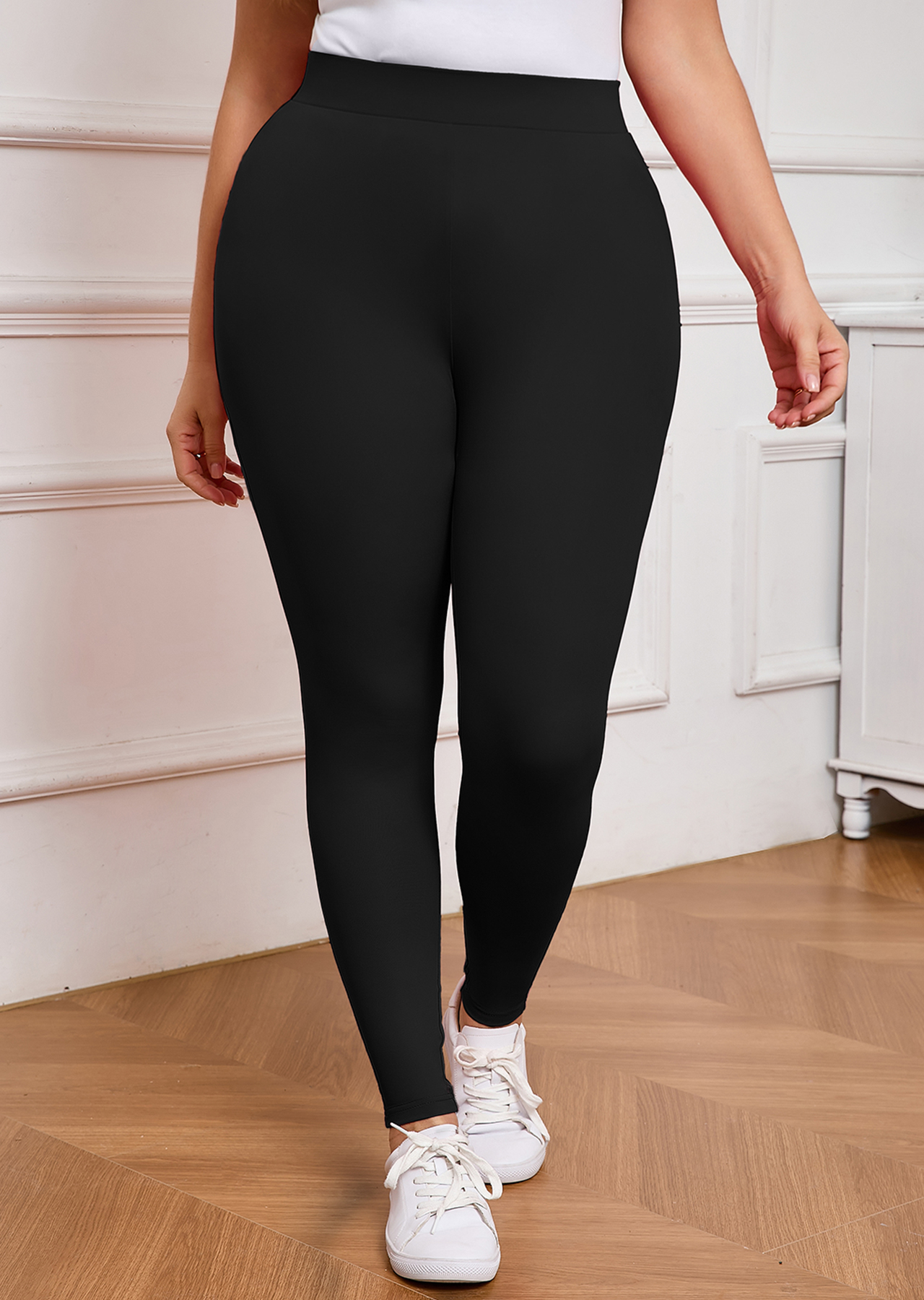 SHOWMALL Women's Plus Size High Waist Yoga Leggings Tummy Control photo 8