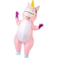 thumbnail image 2 of Creations Disfraz inflable de unicornio de cuerpo entero Disfraz de Halloween de lujo con bomba de aire - Talla para adultos 90-130 cm Rosa, 2 of 5
