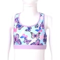thumbnail image 5 of Sholeno Girls Tropical Criss Cross Back Crop Tops Quick-Dry Rash Guard Shirt for Beach Pool Party Butterfly 8, 5 of 7