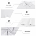 thumbnail image 7 of FRSASU Men's Casual Polo Shirt Summer Short Sleeve Vacation Button Down Beach Knit Stretchy Golf Shirts White, 7 of 7