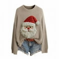 thumbnail image 2 of BODOAO Christmas Sweater for Women Retro Cute Santa Claus Graphic Long Sleeve Knitted Crew Neck Xmas Pullover Tops Novelty Funny Creweck Knit Pullover Sweaters Holiday Party Graphic Sweatshirts, 2 of 6