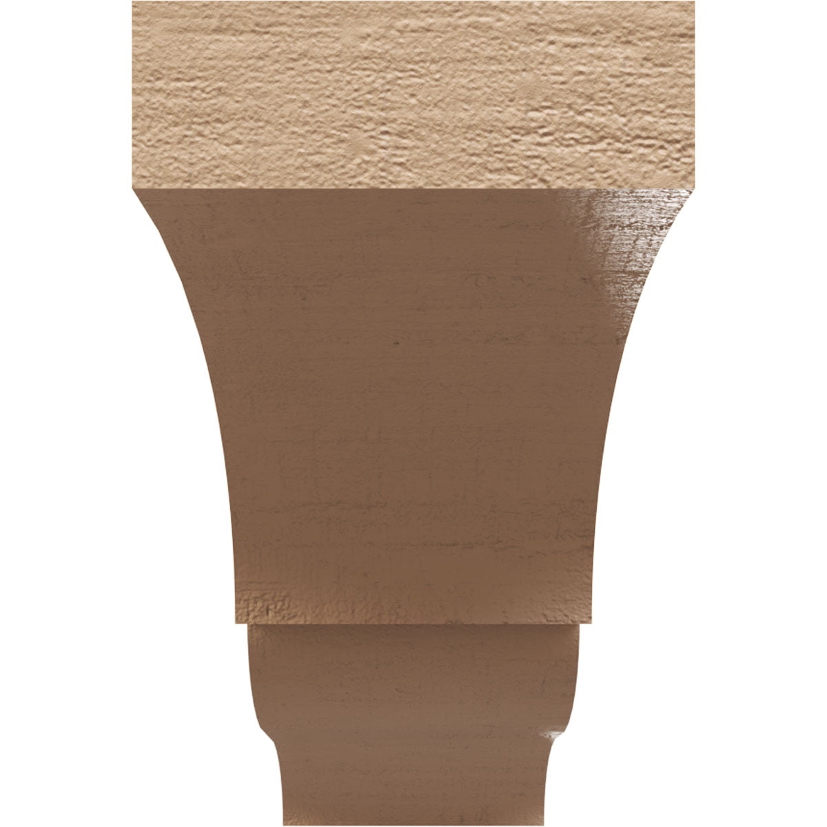 4"W x 24"D x 8"H Thin Asheboro Rough Cedar Woodgrain TimberThane Corbel, Primed Tan