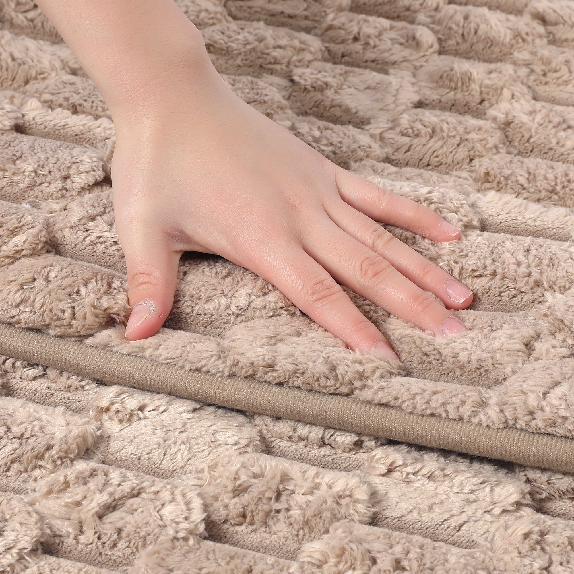 Unique Bargains Soft Absorbent Non-Slip Washable Bath Mat Brown 16" x 24"