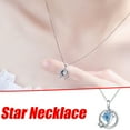 thumbnail image 2 of Guodhu Necklace for Women Birthstone Key Necklace Blue Crystal Planet Star Charm Pendant Christmas Jewelry for Women Wedding Anniversary Choker, 2 of 2