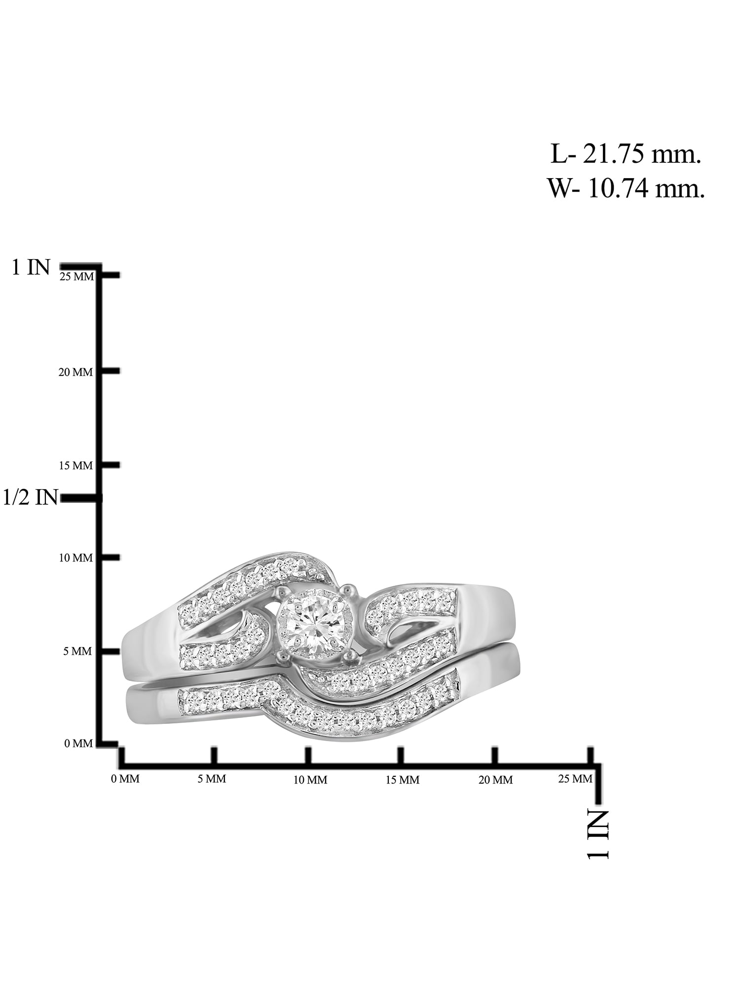 Diamonice 0.925 Sterling Silver 0.33 Carat White Cubic Zirconia Ring for Women | Cubic Zirconias for Everyday Womens Wear