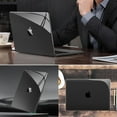 thumbnail image 7 of IC ICLOVER Case for MacBook Air 13.6 Inch A3240 A3113 A2681, Snap On Hard Shell&Keybord Cover&Screen Film for MacBook Air 13.6" M2 M3 M4 Chip, Crystal Black, 7 of 7
