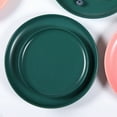 thumbnail image 4 of MasteelfCA 1pc Coloured Ceramic Tableware Western Steak Plate Microwave Oven Available Ceramic Food Plate Round Shape (Dark Green 6 Inches), 4 of 8