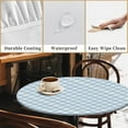 thumbnail image 4 of Round Fitted Tablecloth with Elastic Edge Design Table Cover Waterproof Stain-Resistant Wipeable Table Cloth Best for 38"-42" Round Tables Square Grid, 4 of 4