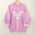 thumbnail image 2 of Nfurl Women's Breast Cancer Ribbon TShirts Cauasl Long Sleeve Tshirts Cancer Awareness Shirts Gift for Survivor Fall Pullover Tops Breast Cancers Sweatshirts Pink XL, 2 of 5