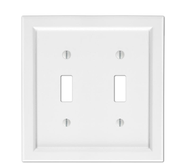 Hampton Bay Woodmore 2 Gang Toggle Wood Wall Plate White New