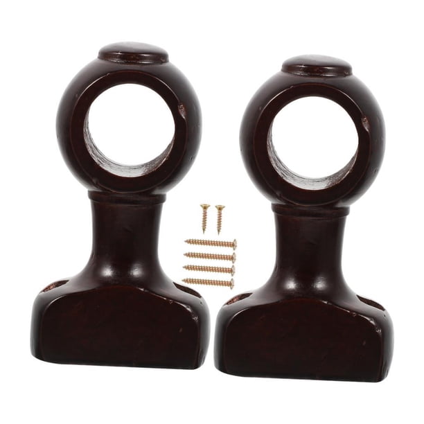 2 soportes para barra de cortina, montaje en pared, multifuncionales, para colgar barras de cortina. Café oscuro