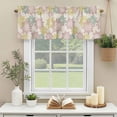 thumbnail image 6 of Kitchen Valances for Window, Country Daisy Floral Retro Linen Light Filtering Rod Pocket Valance Curtain, Pink Yellow Green Wild Flower Short Curtains Window Topper for Bedroom Living Room 42x12in, 6 of 9