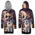 thumbnail image 3 of Spooky Halloween Night Witch Great Pyrenees Glowing Pumpkins All Over Print 3D Hooded Duffle Toggle Coat Pyr Dog Lover - 12015, 3 of 6