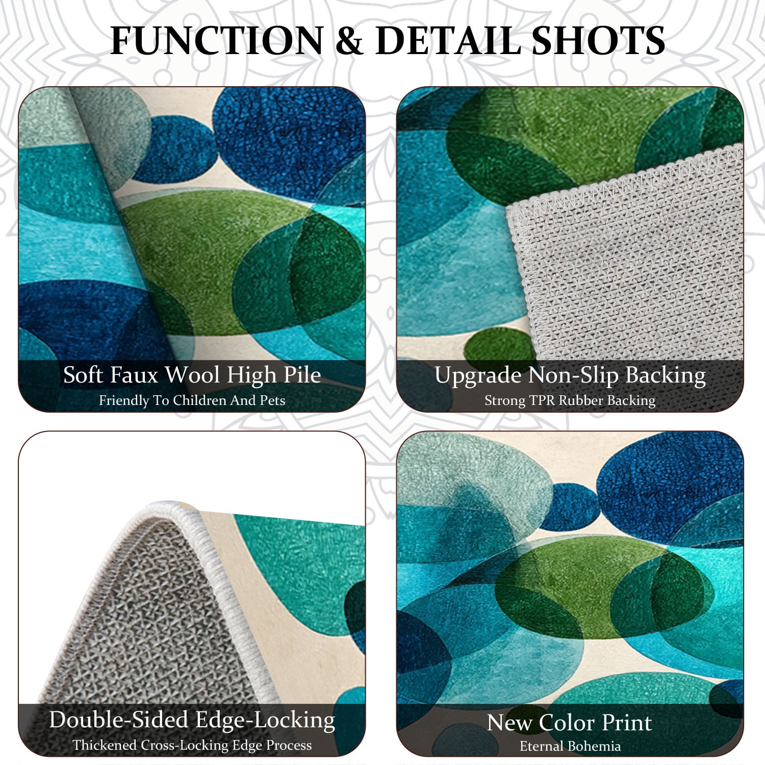 3 Piece Kitchen Rug Set, Non-Slip And Washable, Abstract Pattern Kitchen Hallway Rug, Soft And Comfortable, Suitable For Sinks, Floors, Entrances, Hallways and Bathrooms