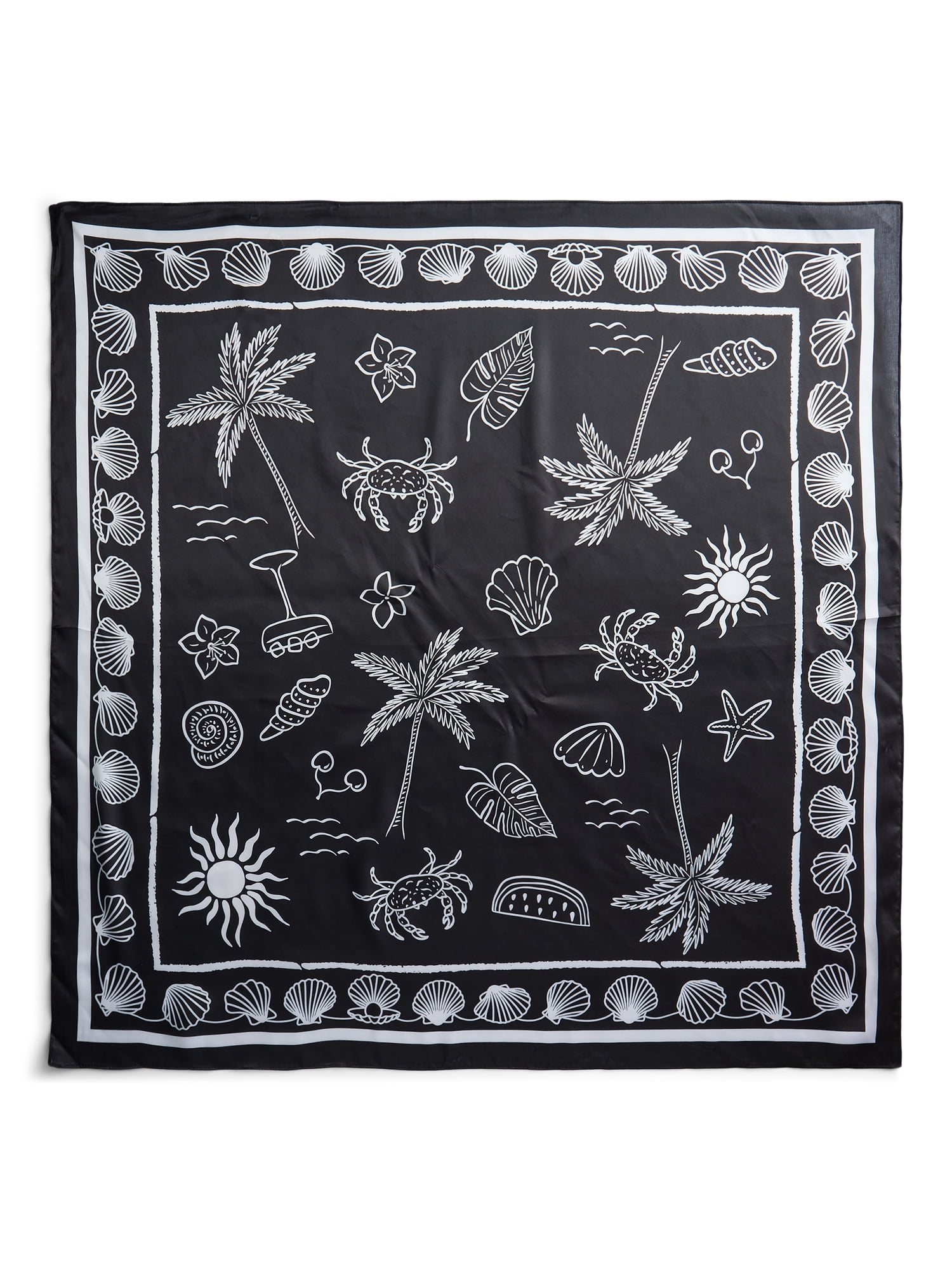 No Boundaries Women's Square Scarf with Printed Allover Pattern, Ideal for All Seasons