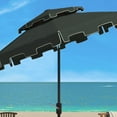 thumbnail image 5 of SAFAVIEH Zimmerman 9' Market Double Top Patio Umbrella, Dark Green/White, 5 of 6