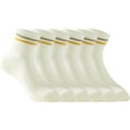 thumbnail image 6 of Womens Crew Socks Cushioned Cotton Striped Quarter Socks Vintage Retro Running Socks 6 Pairs, 6 of 12