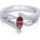thumbnail image 1 of Women Ring Inlaid with Oval Artificial Gems Rhinestone Shiny Ring Jewelry Birthday Gifts (Rose red, Size 10), 1 of 4