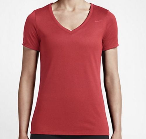 women's v neck dri fit shirts