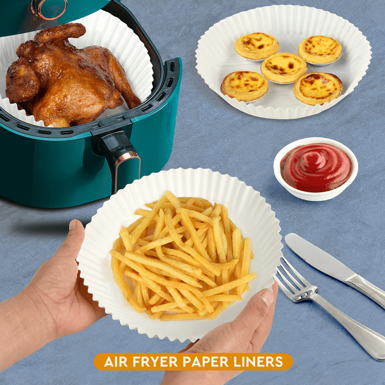 Air Fryer Disposable Paper Liner, Air Fryer Natural Parchment Paper  Non-Stick Air Fryer Liners Cooking Paper for Air Fryer for Baking Roasting