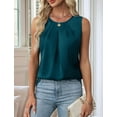 thumbnail image 5 of Women'S Silk Satin Tank Top Summer Business Casual Outfit 2025 Sleeveless Work Dressy Shirt Blue XL, 5 of 7