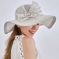 thumbnail image 2 of Hontri Hats for Women in Sale, Women's Summer Dress Hat Broad Leaf Flower Bridal Shower Cap Sun Hat Beach Hat Church Tea Party Fascinator Hats for Mother Ladies Girls, 2 of 5