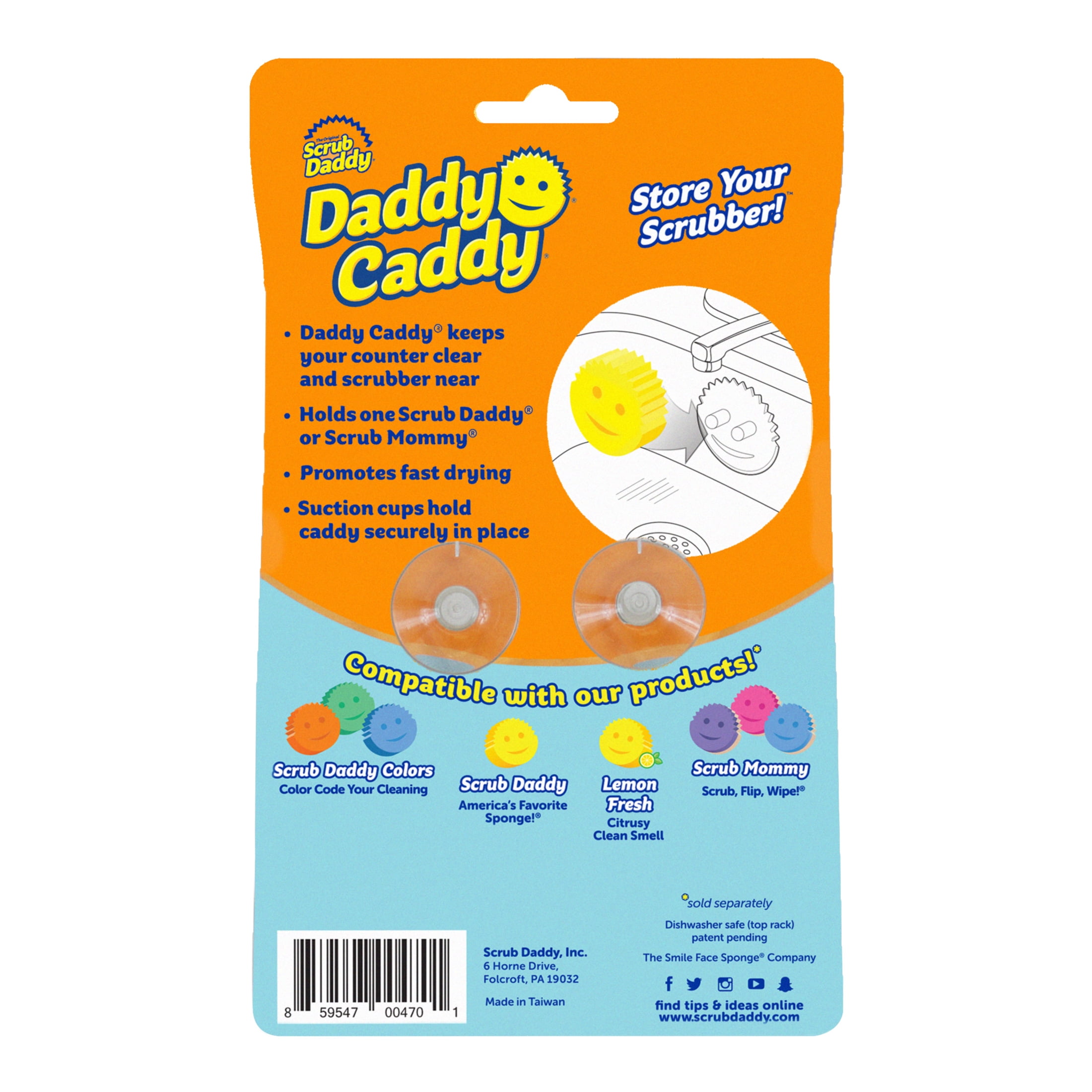 Daddy Caddy support pour éponges Scrub Daddy + éponge Scrub Mommy - rose