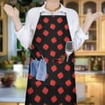 thumbnail image 6 of Red Strawberry Plants Black Pattern Apron-Garden Aprons for Women with Pockets-Cotton Linen Waterproof Kitchen Cooking Gardening Aprons Adjustable for Kitchen,Cooking,BBQ and Salon 33x27 Inch, 6 of 7