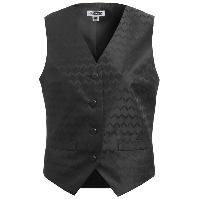 Edwards Garment Women's V-Neck Brocade Pattern Vest, Black, X-Large