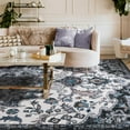 thumbnail image 5 of Ultrug Boho Vintage Rugs Floral Printed Area Rug Soft Carpet for Living Room Bedroom Home Decor,6'x9',Black, 5 of 7