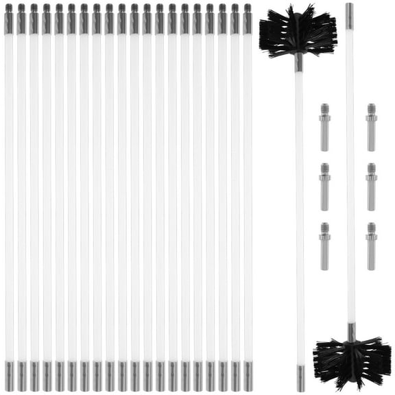 Grusce Nylon Chimney Sweep Kit, Efficient Air Duct Cleaning Set, Deep Chimney Cleaning Brush Kit Flexible Dryer Vent Cleaner Set