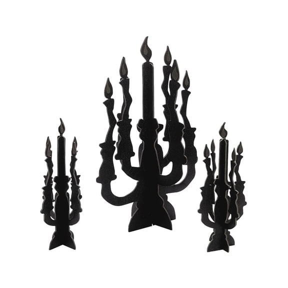 Candelabra Centerpiece W/Gid Flames - Party Decor - 3 Pieces
