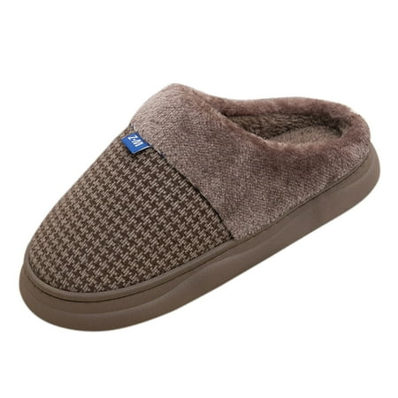 

NOKIO Men S Sherpa-Lined House Slippers Men s Spring Autumn And Winter Home Indoor Thick Plush Soft Non Slip Silent Warm Wrapped Toe Plush Cotton Slippers Men S Holiday Spirit Cotton Slippers