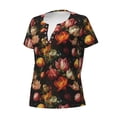 thumbnail image 2 of Naloa Colorful Tulips Print T-Shirts Short Sleeve V Neck Tees for Women Fashion Tops Trendy Lightweight Soft Casual Summer Outfits Clothes, 2 of 5