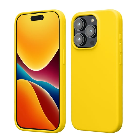 kwmobile Case compatible with iPhone 15 Pro Case - Slim Soft TPU Silicone Cover - Radiant Yellow
