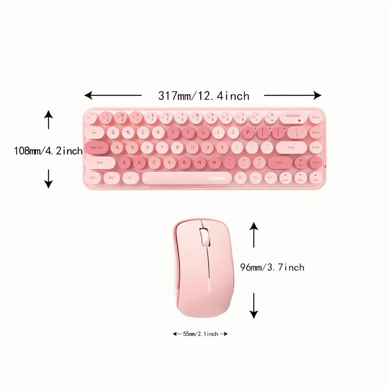 MOFII Wireless Keyboard and Mouse, Cute Colorful 68 Round Keycap Compact Keyboard for Computer, Computer, Desktop, Laptop