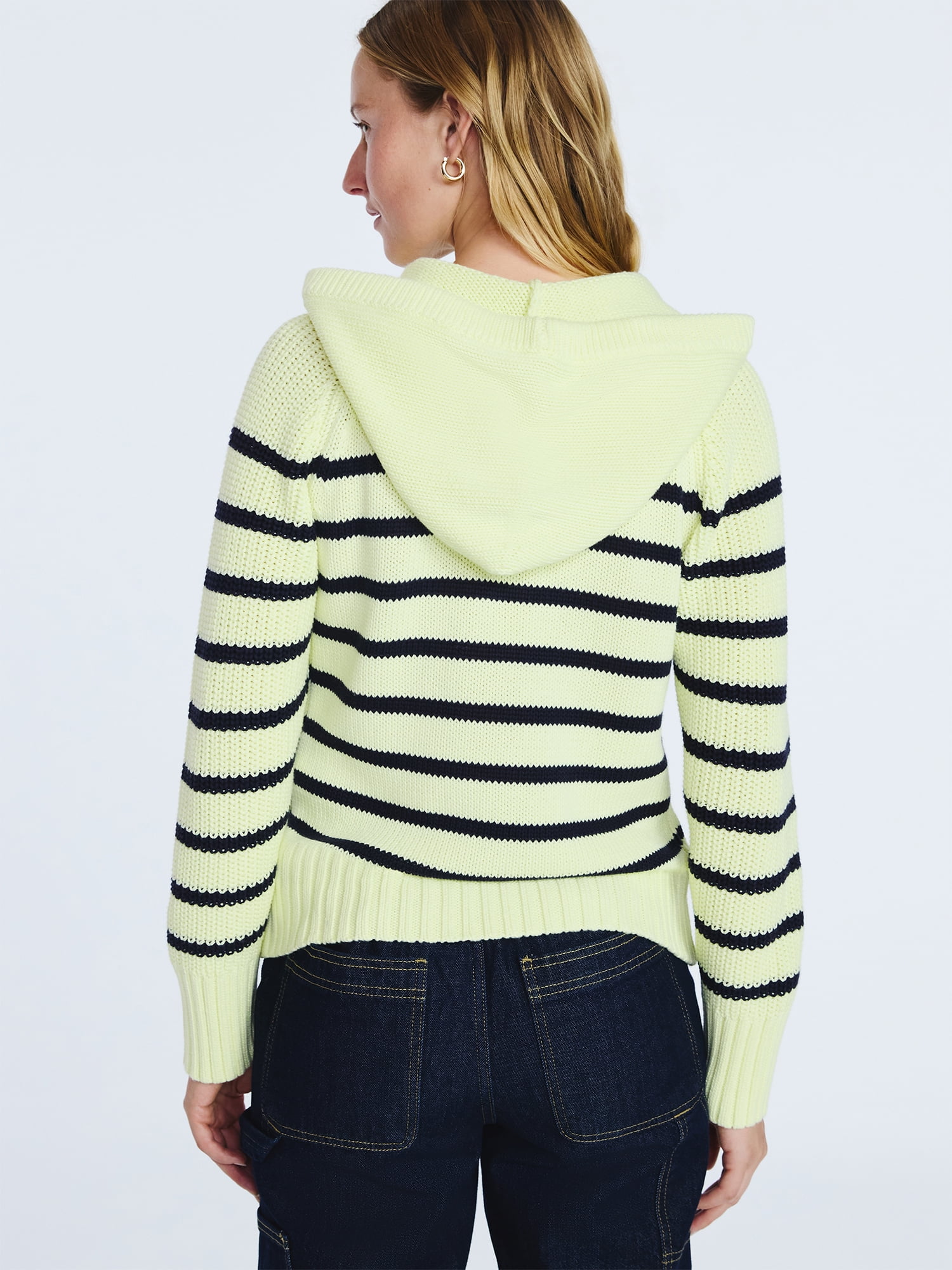 Free Assembly Women's Cotton Hoodie Sweater with Long Sleeves, Sizes XS-XXL
