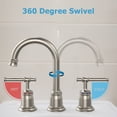 thumbnail image 4 of Tzou 8-inch Bathroom faucets for Sink 3 Holes, 2 Packs, Brushed Nickel, 4 of 7