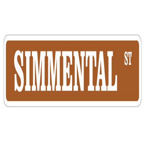 SignMission SS-624-SIMMENTAL 24 in. Simmental Street Sign - Cow Cattle Beef Farmer Farm
