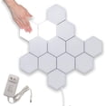 thumbnail image 1 of Creative Hexagonal LED Lamp Geometry Touch Sensitive Lighting LED lamps are applied to indoor wall bathroom light (Cool White 3pcs), 1 of 5